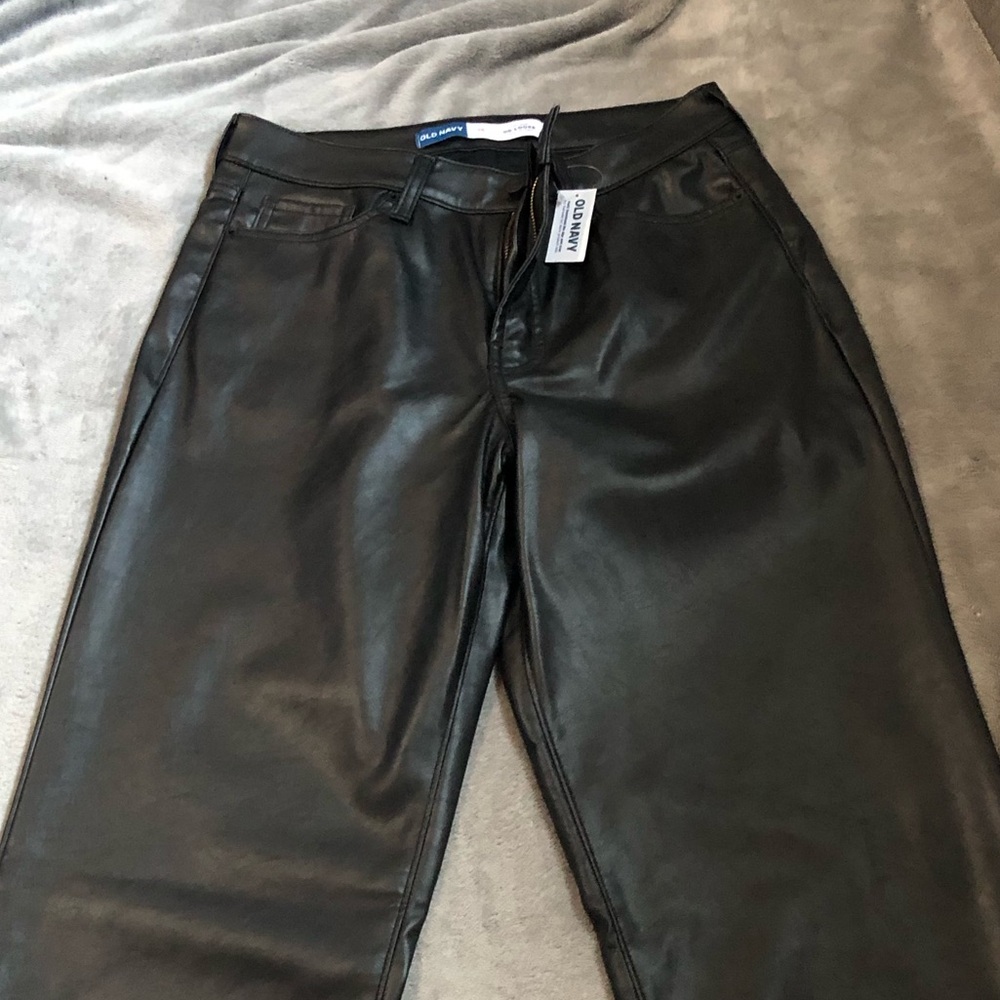 Old Navy High-Rise Black Faux Leather Pants